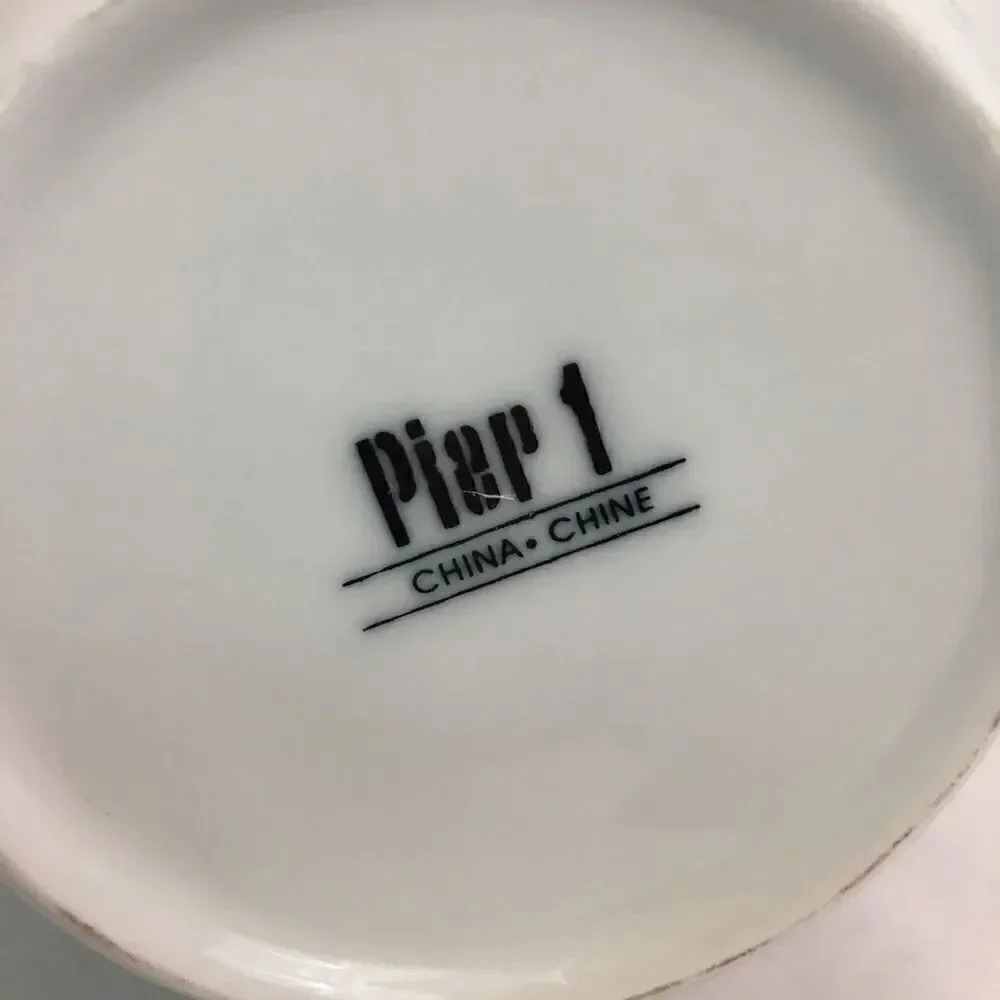 Pier 1 Sakai Bamboo Handle White Porcelain Teapot